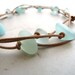 Seaglass Sea Glass Necklace Sea and Sand Seafoam Aqua Mint Green Leather Necklace BellinaCreations Bellina Creation