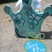 Small Wooden Crown Jewelry or Pin Box in Sorority Print