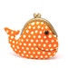 Cute sunset orange whale clutch purse