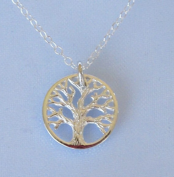 Small TREE of LIFE round charm sterling silver by elisdesigns