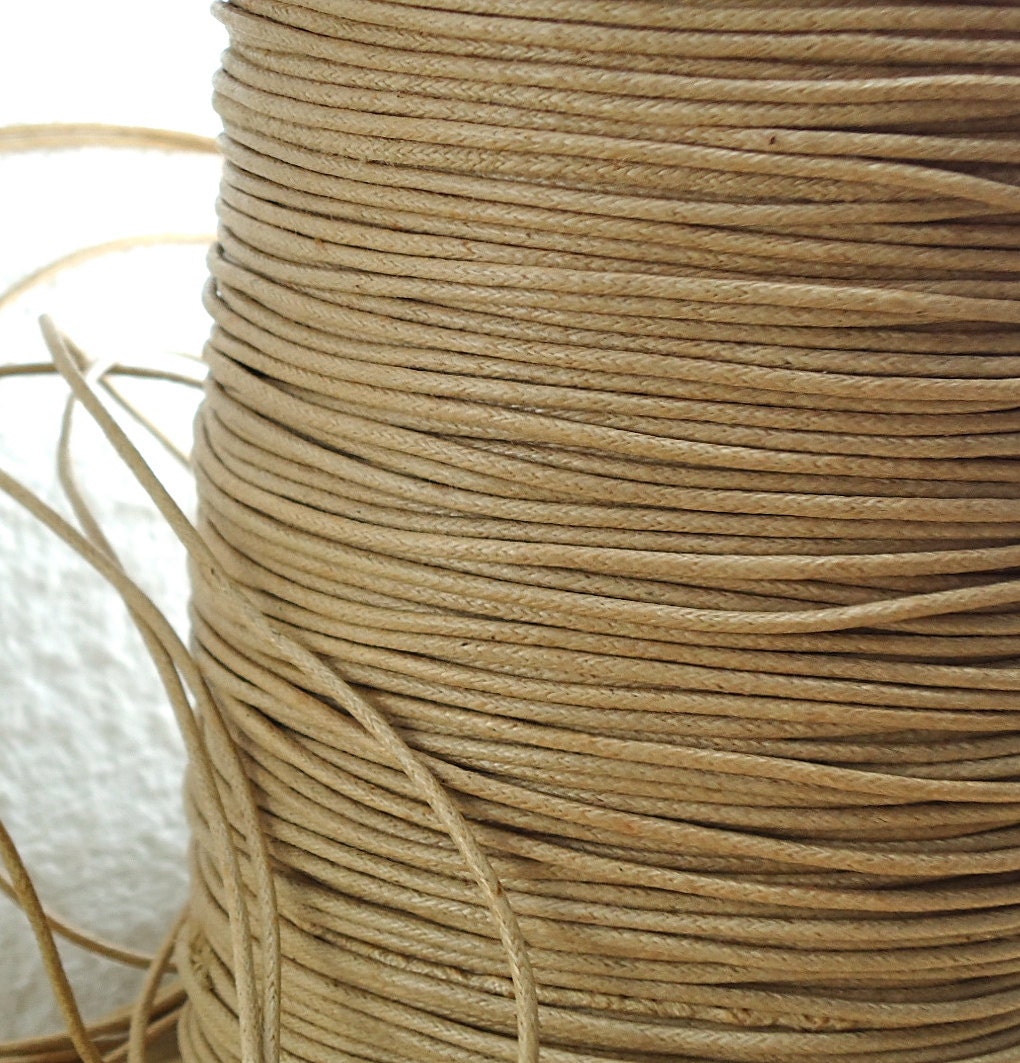 Uncategorized Macrame Twine 6yds cord waxed cotton tan brown 1 5mm string lace jewelry