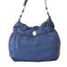 Blue handbag Celebrity Style With Leather Strap-shoulder bag-knit bag-hand made