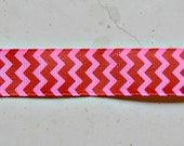 Red & pink chevron striped 7/8" grosgrain ribbon Valentines day Il_170x135