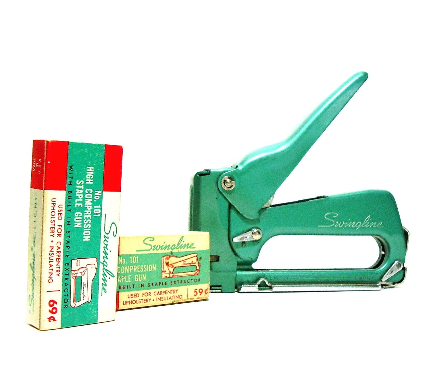 RESERVED Swingline Tacker Staple Gun Model 101 Teal Green