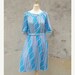 SALE - Vintage 1980s Turquoise Striped Belted Summer Dress - Size S/M