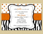 Orange Zebra Baby Shower Invitation Il_170x135