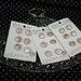 3 Vintage Cards, 18 Buttons, Pearl Embedded in Lucite