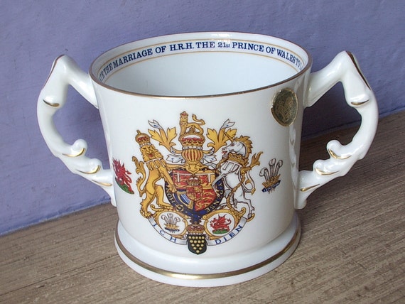 cup vintage marriage loving Vintage Wales Lady china of loving cup, Prince  to   Aynsley