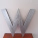 Industrial Letter W Large Metal