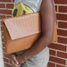 Messiah Brown Weave Oversized Clutch By LoveHarmony Bags
