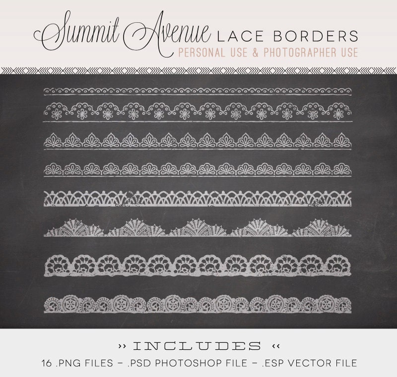 INSTANT DOWNLOAD CLiP ArT Lace Borders personal or for