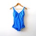 Vintage blue striped one piece swimsuit