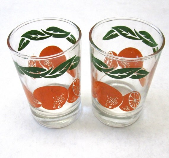 Vintage Orange Juice Glasses 67