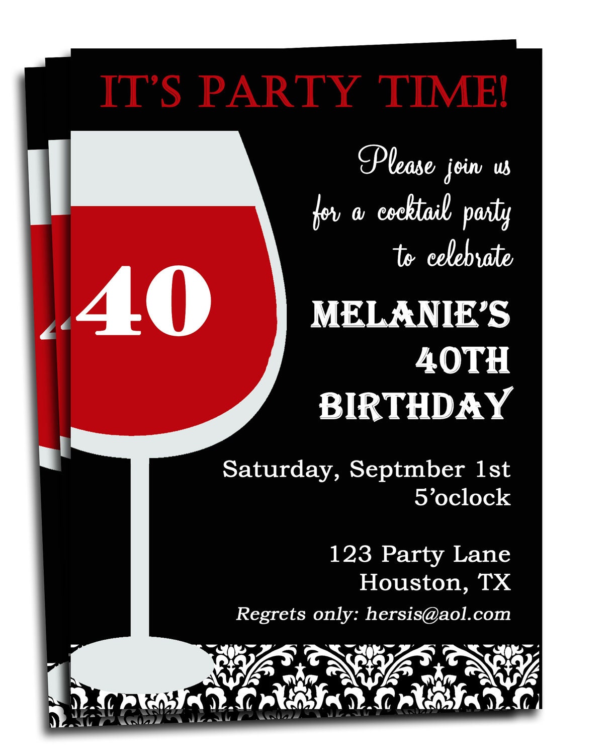 Printable Adult Birthday Invitation 3