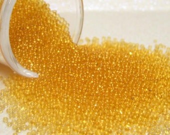 1mm micro marbles half ounce / 14 grams Amber glass microbead miniature kawaii sprinkles Supplies