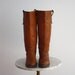 Leather Campus Boots - Brown High Heeled Light DINGO - Women's 7 7.5 - 1970s VINTAGE