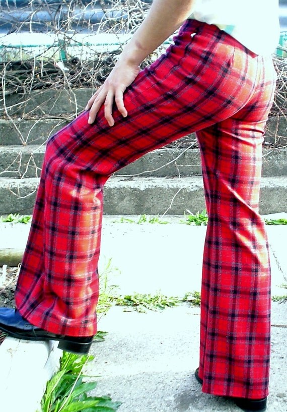 plaid bell bottoms mens