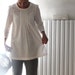 Ivory pleated blouse, japanese style top, cotton pleated shirt. Sizes US 2, 4, 6, 8. Made to order.