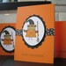 Owl Halloween Card Set 3 Cards Witch Orange