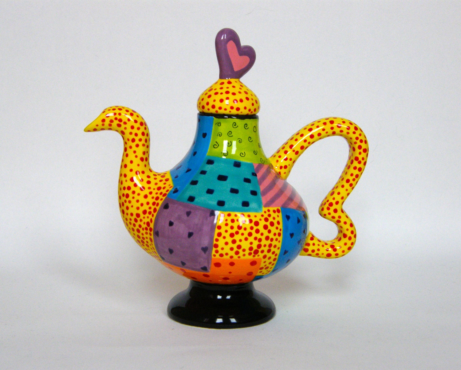 Hand Painted Teapot Mad Hatter Series