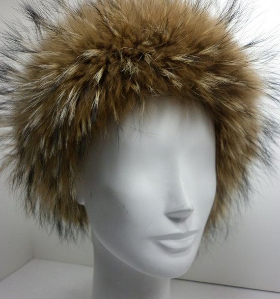 Raccoon Fur Headband new made in the usa