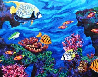 Popular items for sea fish painting on Etsy