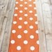 Harvest Table Runner: Orange with Polka Dots - Ready for Halloween - FREE US SHIPPING