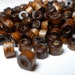 Wood Heishi Beads Deep Mahogany Brown Tubes 300 pcs 4mm