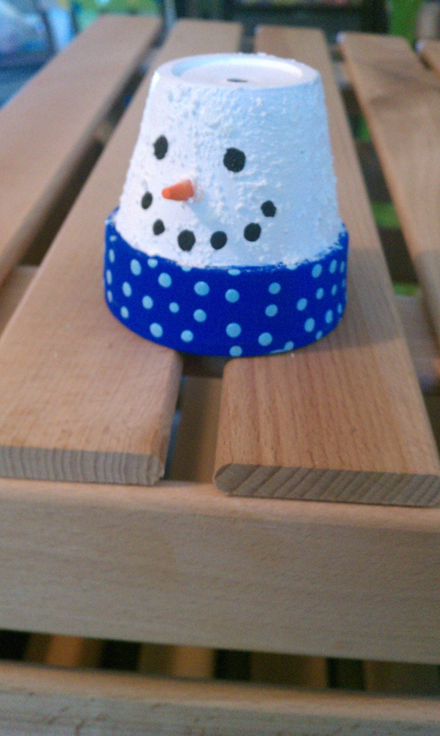 Clay Pot Snowman Face - 2"H x 8" W