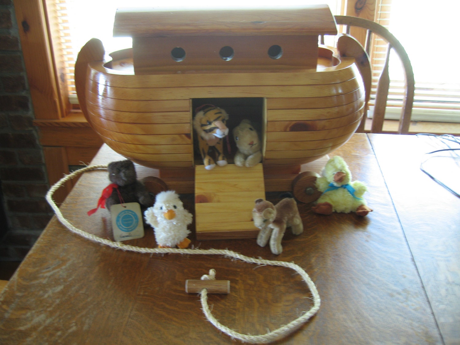 Noahs Ark Solid Wood Noahs Ark Pull Toy Toy by CoyoteWoodWorks