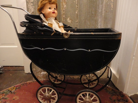 Antique Wood Doll Buggy South Bend Toy Co By NannyLouLousFarm