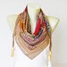 Scarf,square made to triangel scarf with beads and tassels,