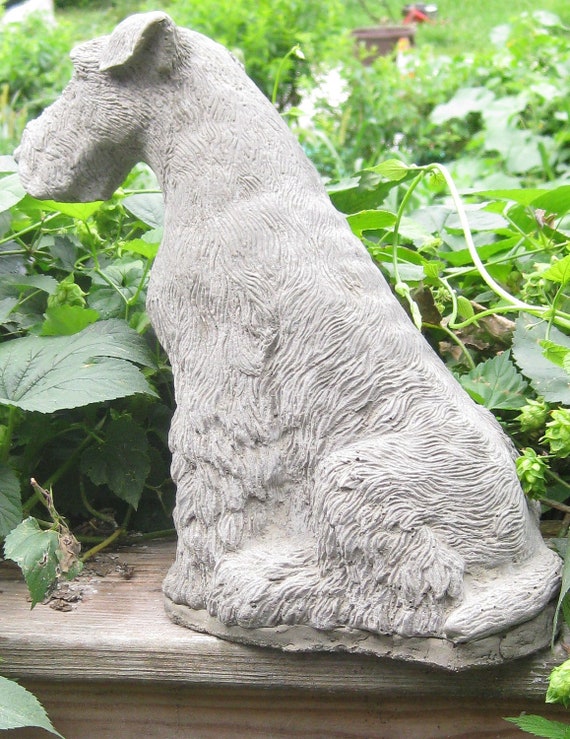 fox terrier garden statue