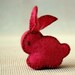 RED Small Felt BUNNY RABBIT Handmade Pure Merino Wool Felted Toy