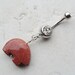 Goldstone Zuni Bear Belly Button Jewelry