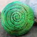 SALE Batik Style Hippie Girl Large Bright Green Spiral Focal