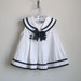 Vintage Baby Girl Sailor Dress - Navy & White