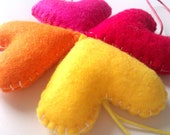 Wedding/party Hearts Decorations - hot, summer, yellow, orange, pink, red - Set of 4 - Ornaments/favors/decor/gifts Il_170x135
