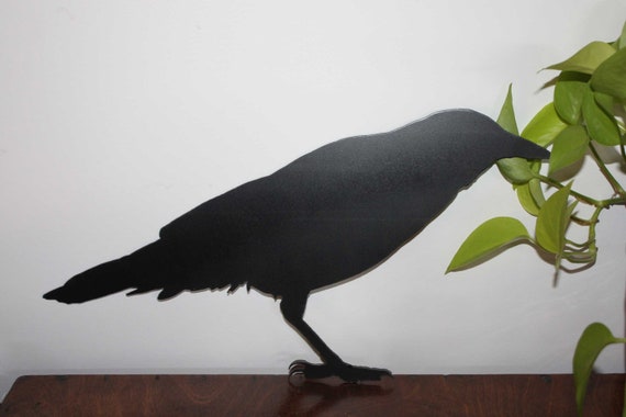 Custom Made METAL CROW Wall Art Black Bird Silhouette