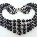 Multi Strand Necklace - Black Beads, 1950s Japan