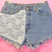 Vintage Levis High Waisted denim shorts -----with Lace ---Waist 28 inches