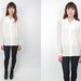 1980s Blouse / Button Up Blouse / 80s Top / Off White Blouse