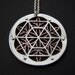 Flower of Life Geometry Pendant - silver and oxidised copper