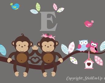 Items similar to Name Decal with Monkey on Vine for Nursery - Removable