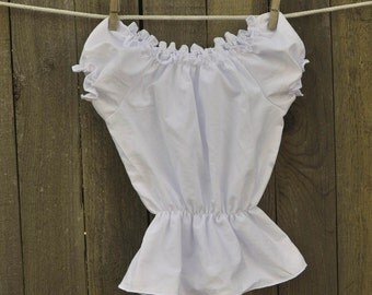 Women's White Peasant Blouse, Pirate shirt, Costume Women size XS, S, M, L