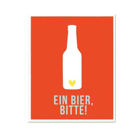 Ein Bier Bitte 8 x 10 One Beer Please funny poster wall
