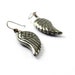 Stone wing earrings: carved earrings, inspired by Native American earrings pyrite earrings, feather earrings boho