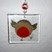 Whimsical Bird Ornament - Recycled Glass with Decal