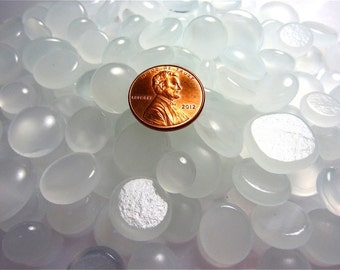 Kiln Formed Translucent White Glass Bubbles 130 Pieces (B377)