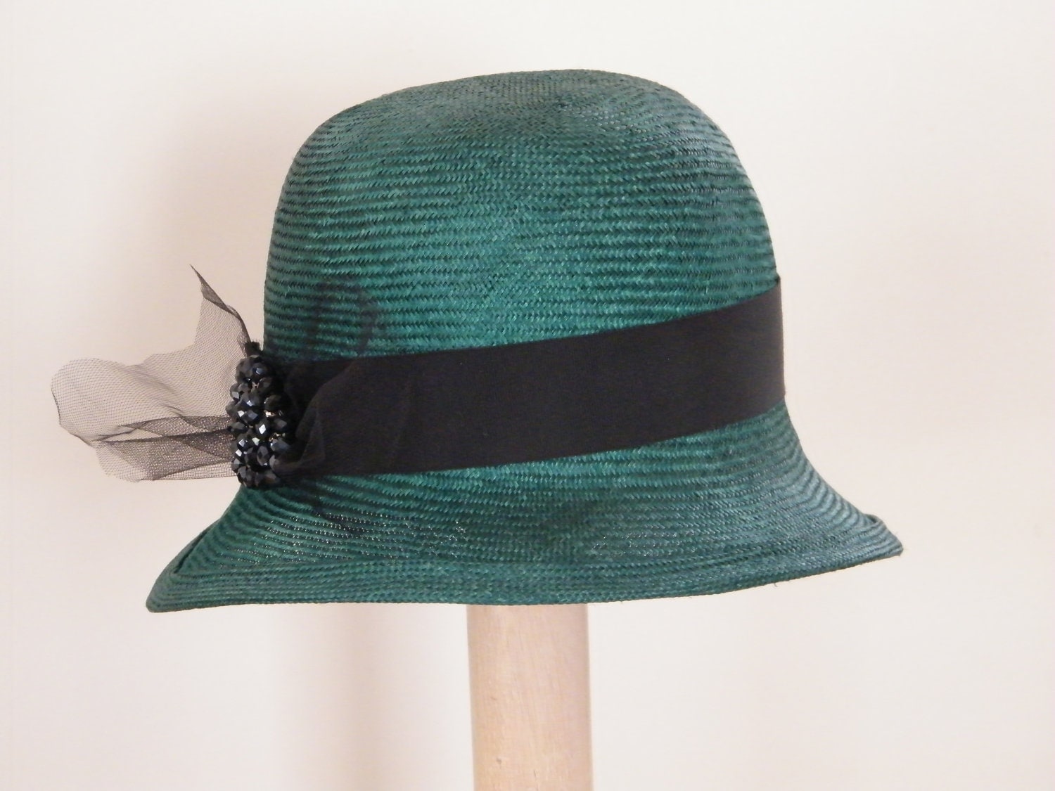 Dark green straw hat for women Israel Designer by RanaHats